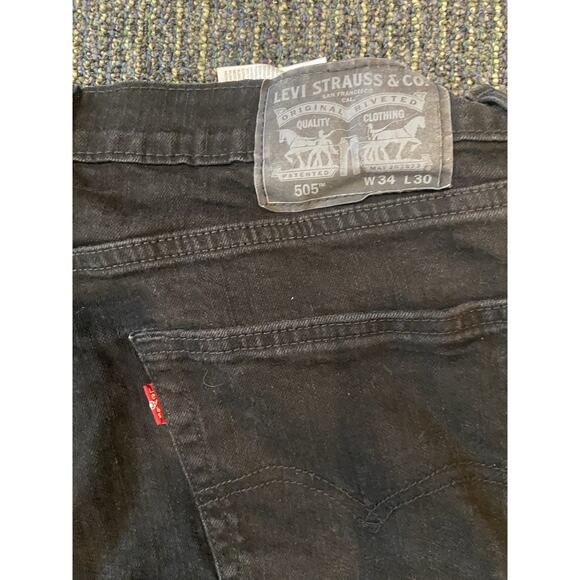 Levis 505 Jeans Mens 34x30 Gray Regular Fit Straight Leg Denim Pants Y2K - Picture 8 of 8